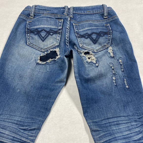 Women’s Soundgirl Jeans patched distressed ripped skinny cool worn in juniors 1 - Picture 2 of 4